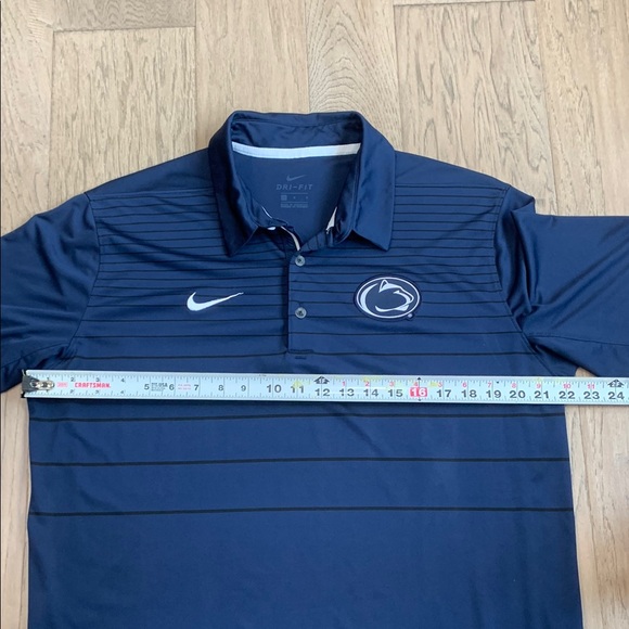 Nike Dri Fit Penn State Nittany Lions Lightweight Striped Polo Shirt Men’s Large - Picture 5 of 10